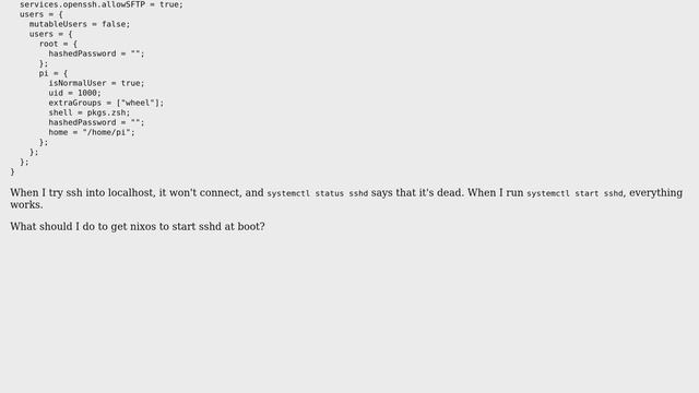 Unix & Linux: Why doesn't sshd work on my Nixos on Raspberry Pi? смотреть онлайн