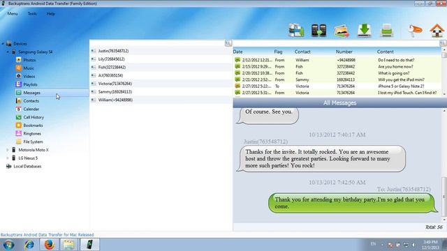 Transfer SMS MMS Contact Calendar From Android To Computer