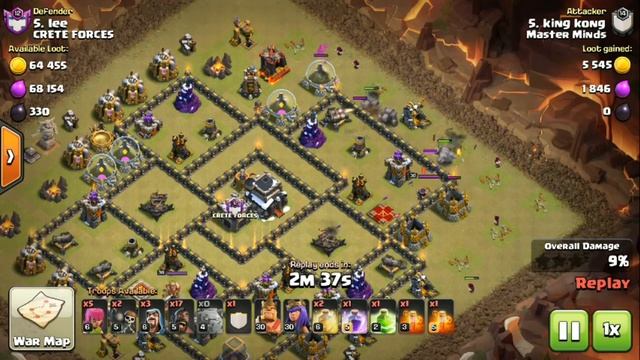 3 GOLEM+8 WIZARDS+17 HOGS: NEW TOWN HALL 9(TH9) WAR ATTACK STRATEGY 2017/2018! - CLASH OF CLANS(COC смотреть онлайн