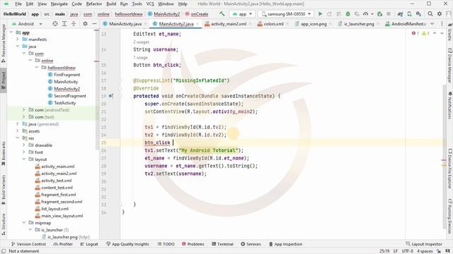 Android Studio Tutorial:How To Add Button Click Event In Android Studio | #learnvibes #androidstudi смотреть онлайн