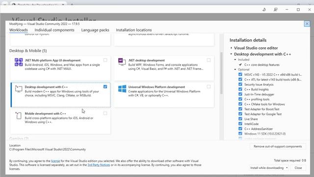 C Programming in Bodo | How to download and install visual studio 2022 community edition |  Part 3
