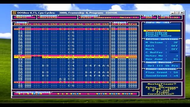 My Dos-Music Editor (Tracker) running under Dosbox. Song Toxicate. (OPL3) смотреть онлайн