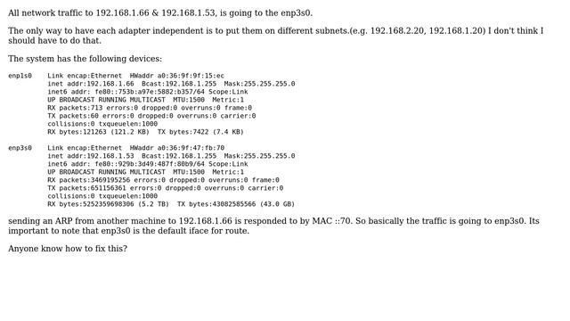 Ubuntu: One network adapter is responding for all the others смотреть онлайн