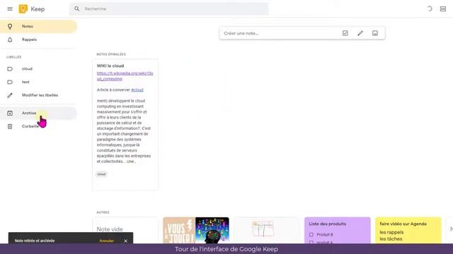 💥KEEP💥 Tour De L'interface Web Google Keep