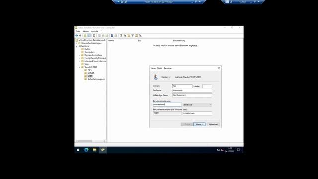 Windows Server 2022 - Tutorial Teil 5: Active Directory verwalten / Nutzer anlegen | deutsch смотреть онлайн