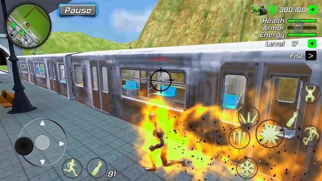 Black Hole Rope Hero Vice Vegas - School Bus at Train Station - Android Gameplay смотреть онлайн