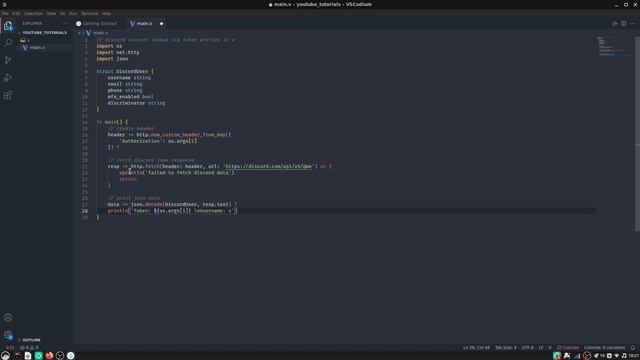 How to write a DISCORD TOKEN LOOKUP in VLANG! смотреть онлайн