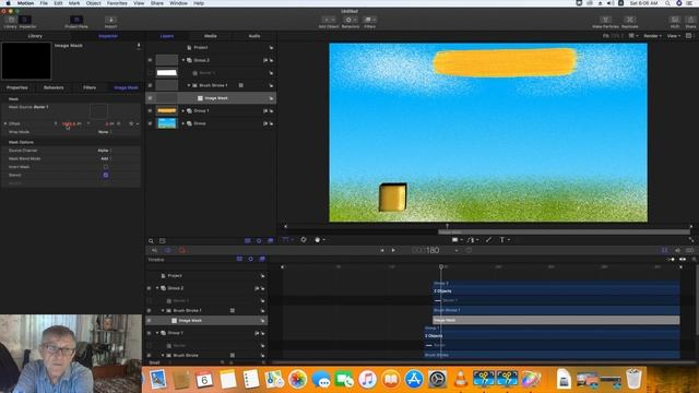 Motion 5.4:Как делать анимацию файла PNG - "Brush Stroke", текста, работа с ключами, масками ... смотреть онлайн
