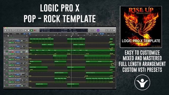 Logic Pro X Pop   Rock Template - Rise Up By Jon Brooks