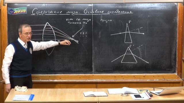 11 класс. Урок 395. Сферические линзы. Основные определения. смотреть онлайн