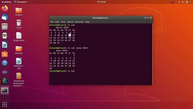 Linux cal command смотреть онлайн
