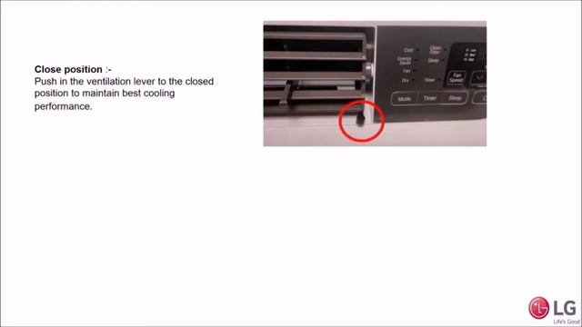 LG Window Air Conditioner: How to operate ventilation lever смотреть онлайн