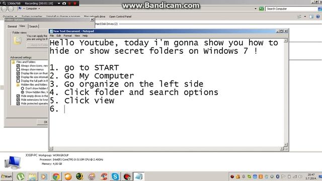 How To Show Hidden Files and Folders on Windows 7 смотреть онлайн