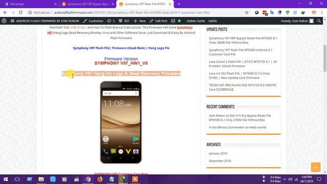 Symphony V97 Flash File MT6580 Android 8.1 Customer Care File смотреть онлайн