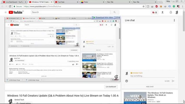 Windows 10 Fall Creators Update (Q& A Problem About How to) Live Stream on Today 1.00 Am смотреть онлайн