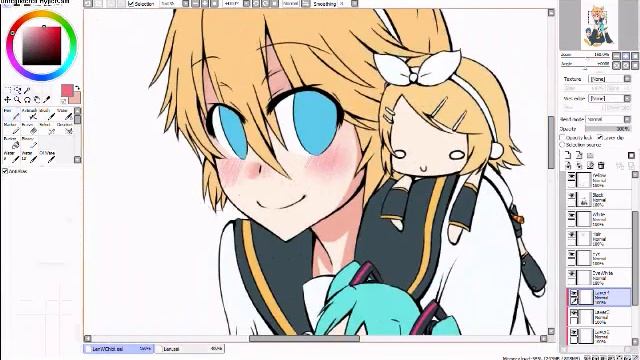 Paint Tool Sai Speedpaint: Len Kagamine + Chibi Vocaloid смотреть онлайн