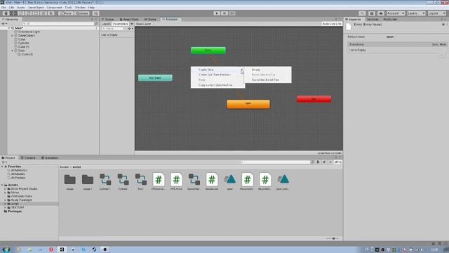Unity3D открытие дверей(для тех кто не умеет программировать) смотреть онлайн