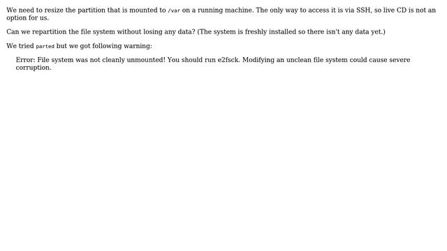 DevOps & SysAdmins: Is it possible to repartition a running Debian system without losing data смотреть онлайн