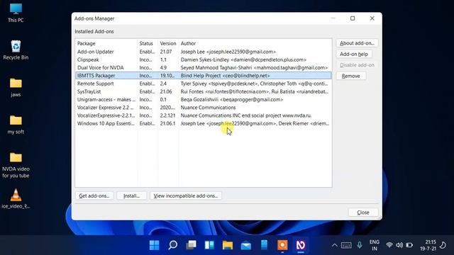 latest NVDA build 2021.1 not compatible IBM TTS& click speak double voice add-on 😭😭 update new addo смотреть онлайн