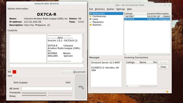 Testing audio quality from Svxlink - DX7CA-R (repeater) to DW1ZWS echolink on Linux QTEL смотреть онлайн