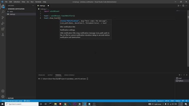 Отправка push уведомлений в Windows с помощью Python смотреть онлайн