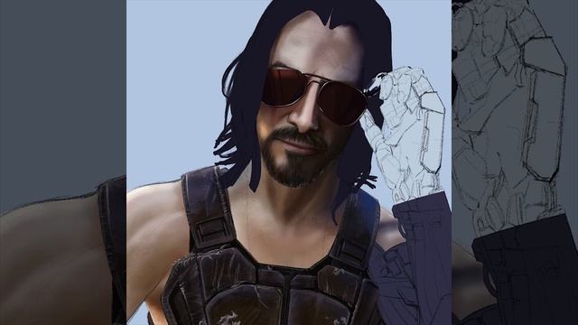 Cyberpunk2077 Johnny Silverhand - 10 minute ipad pro speedpainting timelapse procreate смотреть онлайн