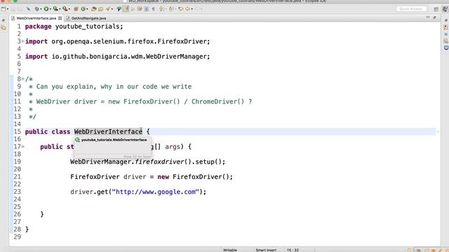 Why do we write WebDriver driver = new FirefoxDriver() | Why WebDriver driver = new ChromeDriver() смотреть онлайн