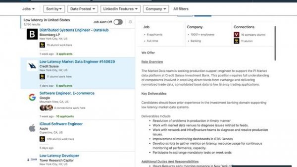 Finding a job as a Quantitative Researcher (Quant) and HFT on linkedin