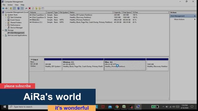 Disc Management Windows 10, Shrink/Partition/Extend PC Hard disc space in Malayalam **vlog#10** смотреть онлайн