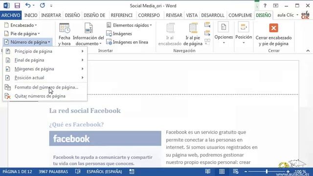 Curso de Word 2013. 8.3. Numerar páginas. смотреть онлайн
