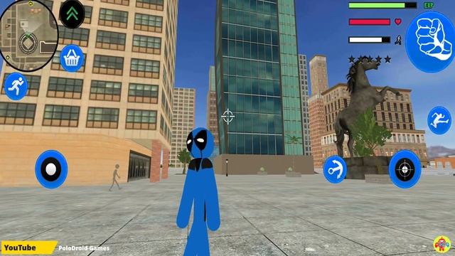 Süper Kahraman Ölü Havuz Çöp Adam - Blue DeadPool Stickman Rope Hero Update #3 - Android Gameplay смотреть онлайн