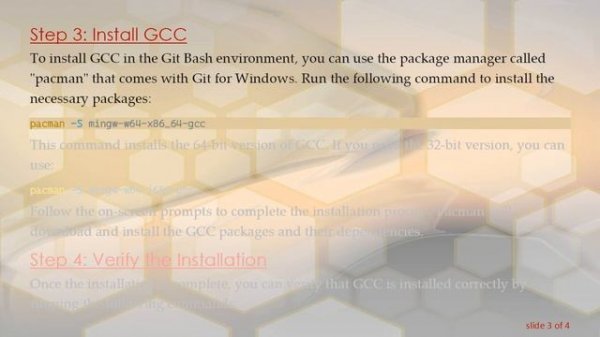 Installing GCC in Git for Windows Bash Environment