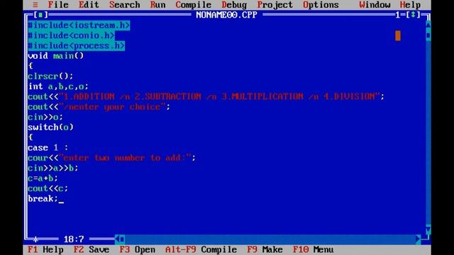 How to make program use switch case in c++? смотреть онлайн