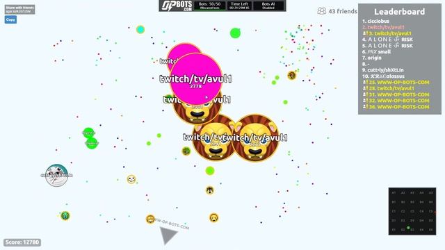 AGAR.IO SERVER TAKEOVER WITH BOTS #44 | OP-BOTS.COM смотреть онлайн
