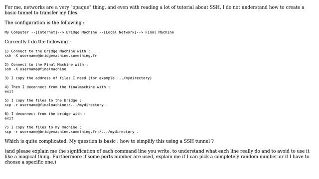 Creating a ssh tunnel to transfer files? смотреть онлайн