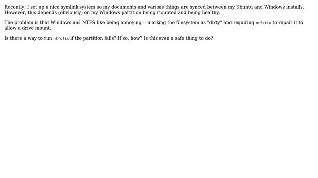 Ubuntu: Automatically running ntfsfix on boot? смотреть онлайн