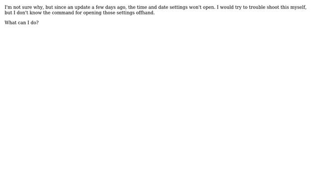 Ubuntu: My time and date settings refuse to open (from the time indicator) смотреть онлайн