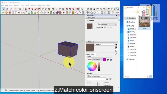 (தமிழ்) How To Customizing Material Colors Via Match Color Option In Sketchup