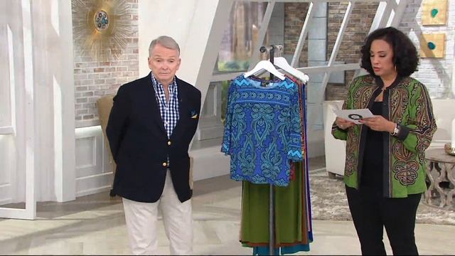 Bob Mackie's Exotic Paisley Print Top on QVC смотреть онлайн