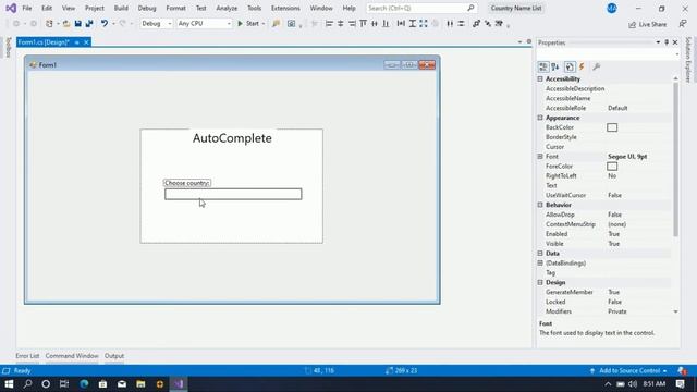 ALL COUNTRIES AUTO- COMPLETE TEXTBOX | C# смотреть онлайн