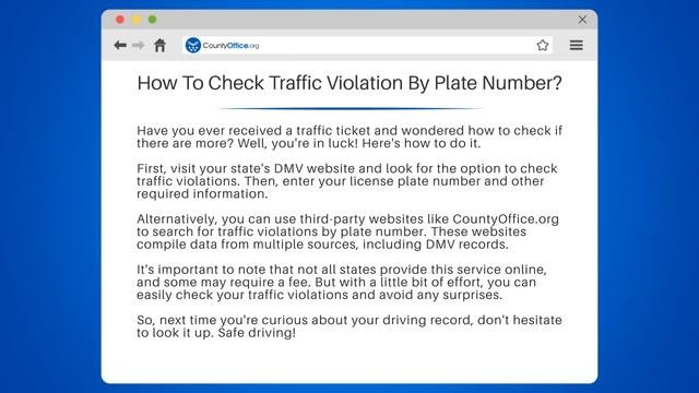 How To Check Traffic Violation By Plate Number? - CountyOffice.org смотреть онлайн