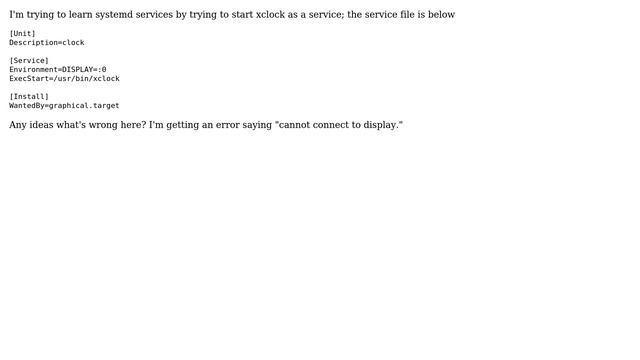 Unix & Linux: Setting DISPLAY in systemd service file смотреть онлайн