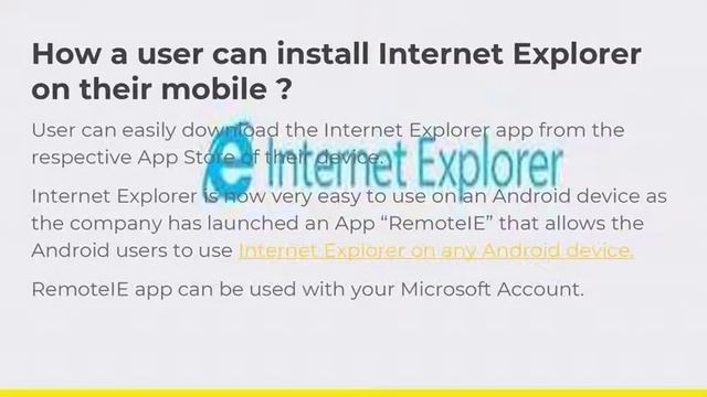 How one can install Internet Explorer on Mobile ? смотреть онлайн