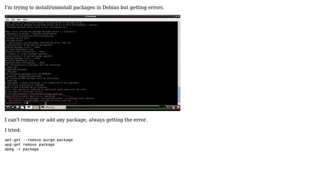 Unix & Linux: Can't install/uninstall packages in Debian смотреть онлайн