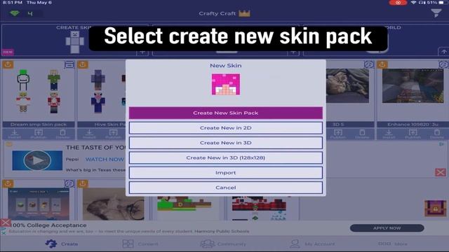 How to make custom skin packs for Minecraft Bedrock Edition IOS смотреть онлайн