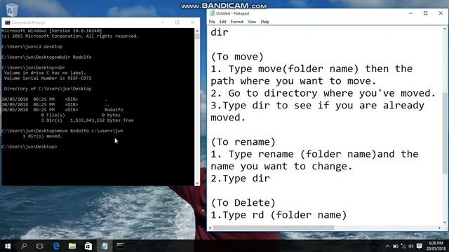 Create, Move, Rename, Delete and Copy the File using DOS смотреть онлайн