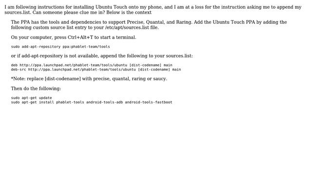 Ubuntu: Trying to install Ubuntu Touch, what is sources.list? смотреть онлайн