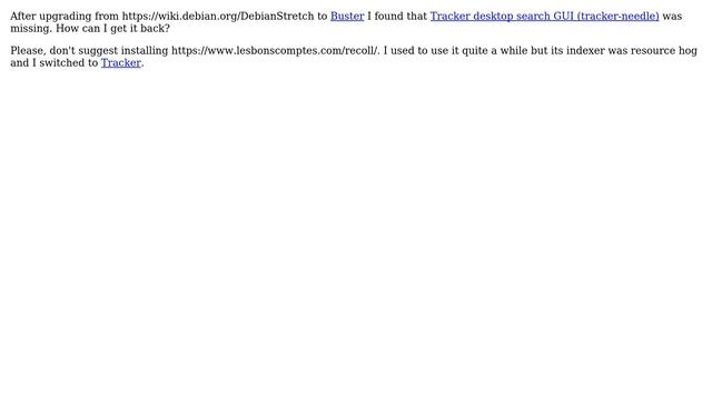 Debian Buster: Tracker GUI (tracker-needle) missing смотреть онлайн