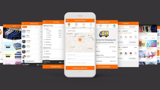 Wash it Laundry Service App UI Kit | App Innovation смотреть онлайн