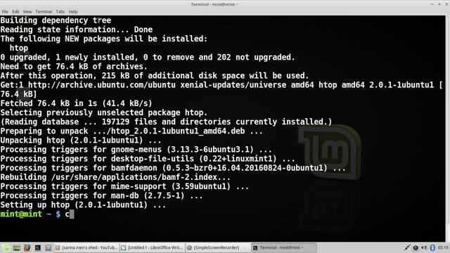 Htop in LInux MInt 'Sonya Distro' смотреть онлайн